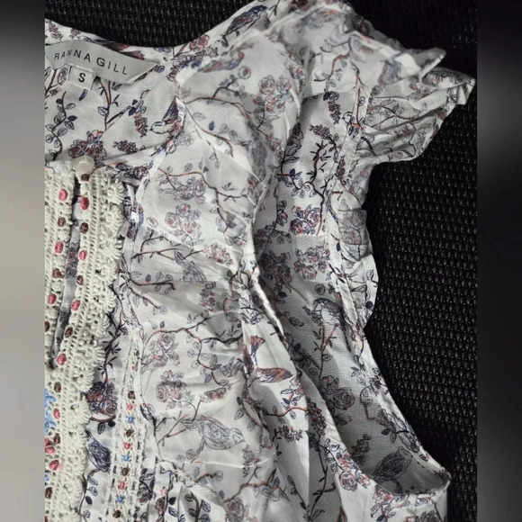 Anthropologie Ranna Gill | Faye Floral Birds Sleeveless Blouse Sz S - Picture 3 of 9